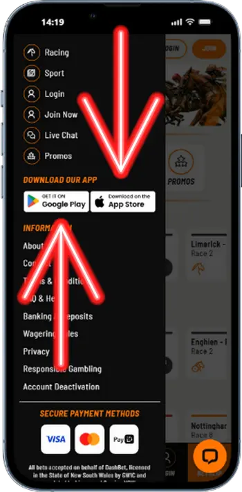 DashBet App download button